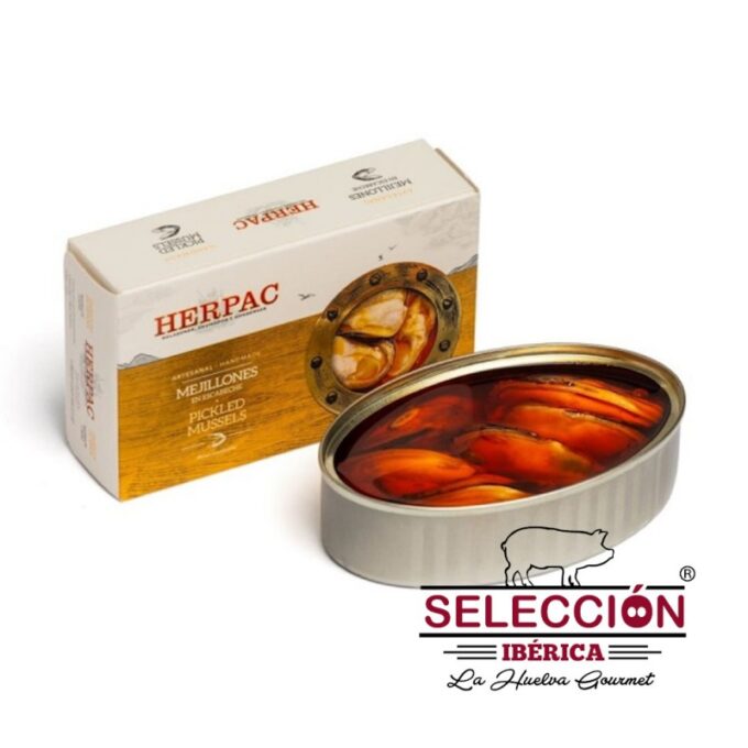 Lata de Mejillones en Escabeche HERPAC 4/6 Pzas