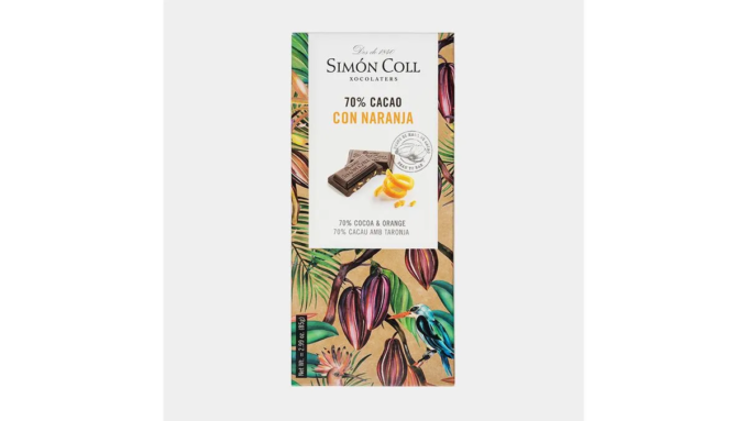 Tableta de Chocolate 70% Cacao con Naranja 85g